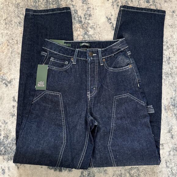 NEW Wild Fable High Rise Straight Leg Jeans Rigid Denim Dark Wash Womens Size 2 - Picture 3 of 12